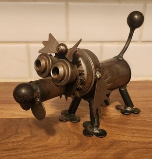 Whimsical Metal Dog Sculpture- By Yardbirds
